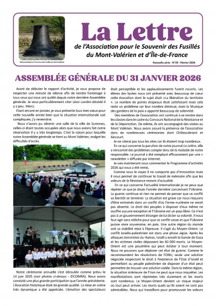 Parution de la Lettre N°29